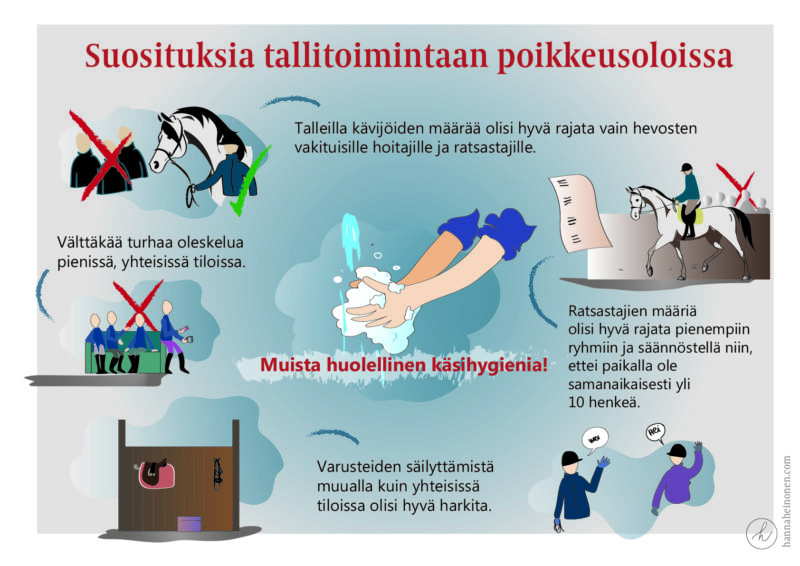 Suosituksia tallitoimintaan poikkeusoloissa